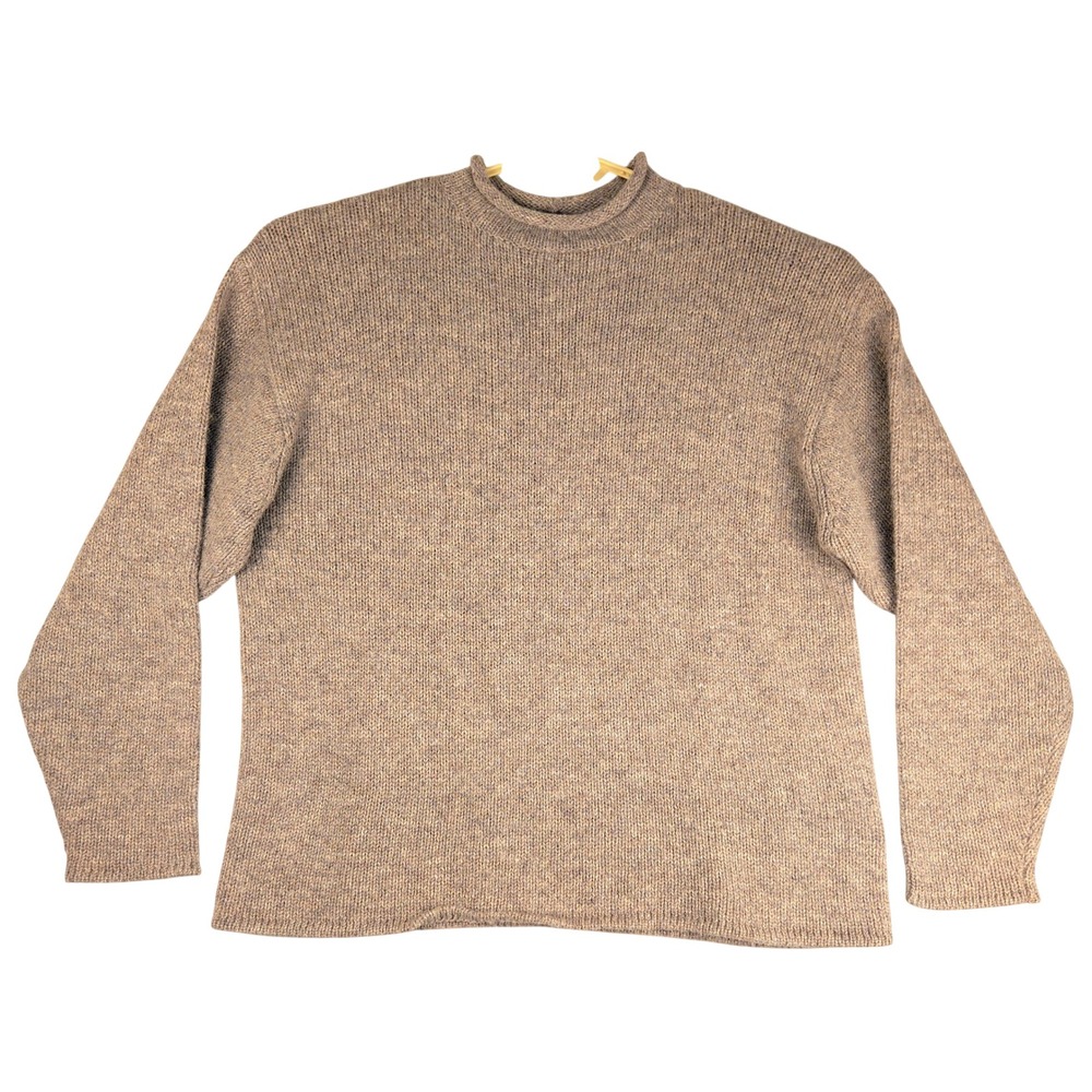 Britches Great Outdoors 100% Shetland Wool Sweater Mens XL Brown Heathered Knit